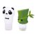 Okuyonic Botella de Viaje, Botella de Viaje Portátil Botella de Champú de Viaje Exquisita Botella de Viaje de Silicona Material de Silicona Panda de Dibujos Animados Forma de Bambú para Viaje para